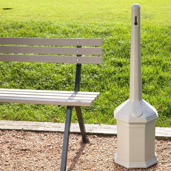 Commercial Zone 710302 Smoker's Outpost Site Saver Cigarette Receptacle, Beige - Image 2