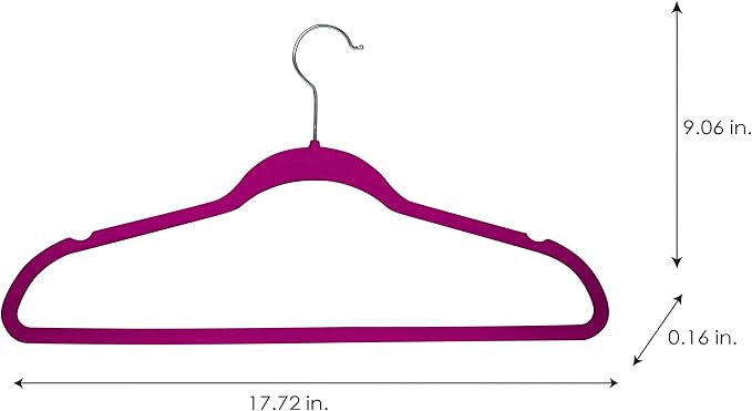 Simplify 10 Super Slim Velvet Huggable Hangers in Fuchsia - Image 7