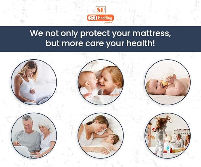 SGI bedding Waterproof 54X80 Full XL Mattress Protector – 15" Deep Pocket, Soft Noiseless & Breathable Fitted Style Bed Cover, Skin- Friendly Protection Against Moisture, Spills & Stains – White