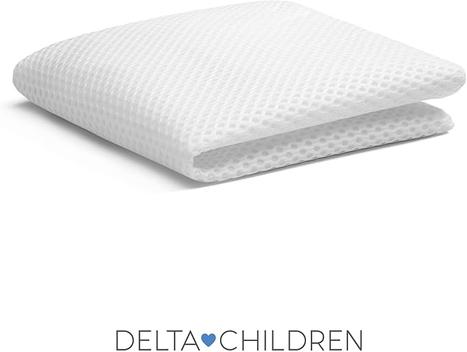 Delta Children Breathable Crib Mattress Pad Cover - 100% Breathable Mattress Pad Cover for Cribs - Elastic Edges for Secure, Universal Fit - Machine Washable - 1 Pack, White