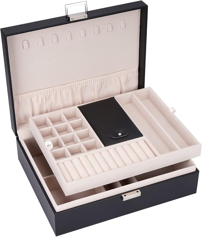 Jewelry Box Organizer, Travel Jewelry Storage Boxes Necklace Holders Display Tray Storage Case(BLACK) ¡ - Image 8
