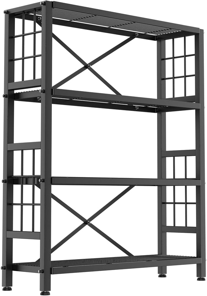 GIOTORENT 4-Wire Heavy-Duty Shelf, Standing Storage Shelves, Metal Shelving Unit Pantry Rack, 1200LB Load Capacity, for Garage Kitchen Organizer (Black) - Image 7