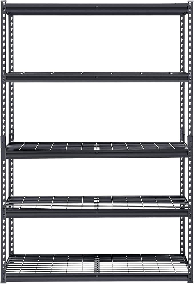 VEVOR Storage Shelves, 3000 lbs, 5 Tier Heavy Duty Garage Shelving, 20" D x 48" W x 72" H Adjustable Metal Shelves for Industrial Shelving Unit Utility Shelf, for Kitchen, Warehouse, Basement, Black - Image 9