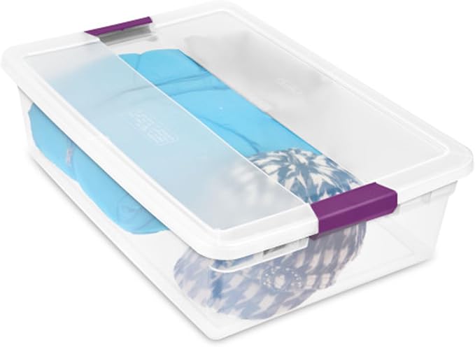 Sterilite 12-Pack 32 Quart ClearView Latch Box, Stackable Organizer Bins with Latching Lids - Clear Plastic Organization Containers for Closet, Bedroom, Shelving Units and Everyday Home Storage - Image 9