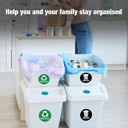 Sukh 3 pcs Recycle Stickers and 3 pcs Trash Stickers for Trash Can Sign Garbage Recycling Sticker Vinyl Perfect for Kitchen Necessity Home Essentials,Home, Work,Commercial Event,Apartment,Hotel - Image 6