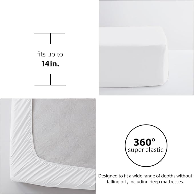 Zzlpp Twin Comforter Set 5 Pieces, White Seersucker Bed in a Bag with Comforter and Sheets, All Season Bedding Sets with 1 Comforter, 1 Pillow Sham, 1 Pillowcase, 1 Flat Sheet