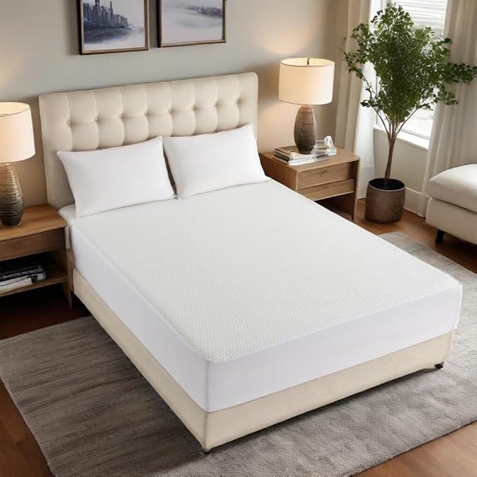 Waterproof King Size Mattress Protector,3D Air Breathable Cooling King Mattress Pad Cover,16'' Deep Pocket Fitted Sheet,Soft Noiseless King Mattress Protector, Machine Washable Mattress Cover
