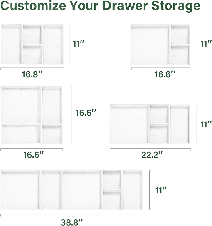 Kootek 16 Pack Drawer Organizer Clothes, Dresser Drawer Organizers for Clothing Fabric Foldable Closet Organizers and Storage Bins for Baby Clothes, Nursery, Underwear, Bras, Socks - Image 7