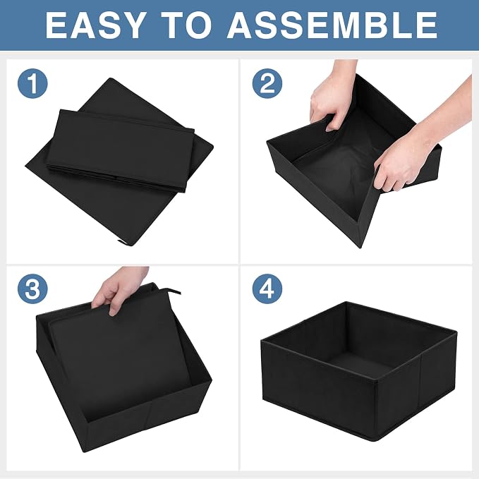 Criusia Drawer Organizer Clothes 12 Pack - Odorless Closet Organizers and Storage for Sock Underwear Bra - Dresser Organizador for Bedroom Organization -Nursery Drawer Divider Trays for Baby Clothes - Image 7