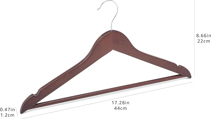 Amazon Basics Durable Wooden Suit Clothes Hangers - Cherry (Pack of 80) - Image 8