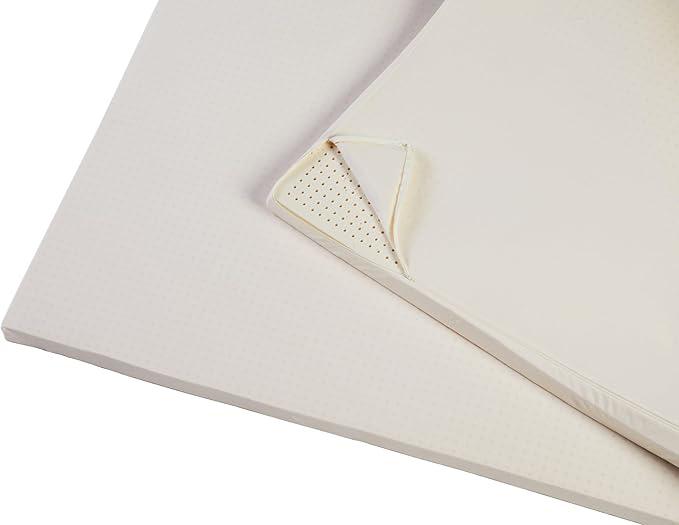Pure Green Natural Latex Mattress Topper w/Jersey Cover - Medium Firmness - 2 Inch - Queen Size (GOTS Certified Organic)