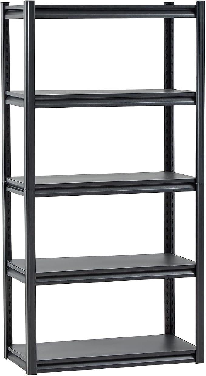 VEVOR Storage Shelves, 2000 lbs, 5 Tier Garage Storage Shelving, 16" D x 32" W x 63" H Adjustable Metal Shelves for Garage Shelves Utility Rack Shelf, Ideal for Kitchen, Warehouse, Basement, Black - Image 9