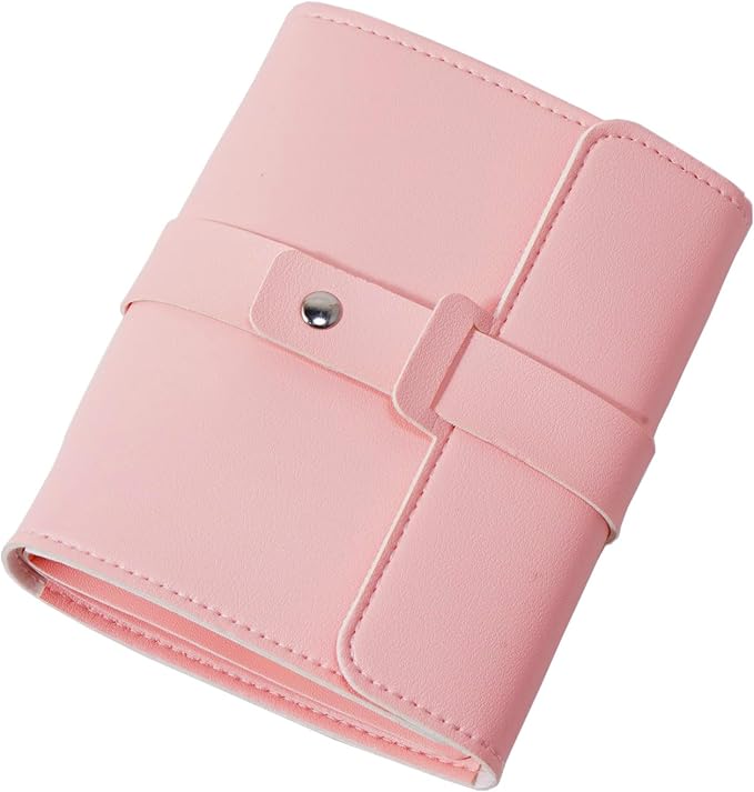 LAKE OF FIRE Earring Holder Organizer with Foldable Book Design Jewelry Book Organizer, Portable Pu Leather Travel Earring Case(Pink) - Image 7