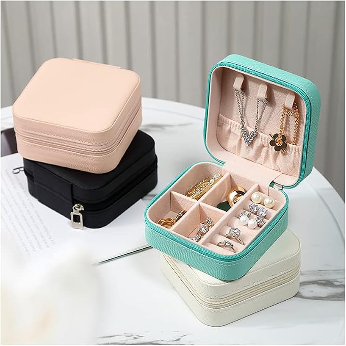 TRODANCE Mini Jewelry Travel Case, Small Portable Jewellry Organizer Box Portable Display Storage Box for Rings Earrings Necklaces, Gifts for Girl, Women, Wedding, Birthday, Mom, Mother's Day (Blue) - Image 8