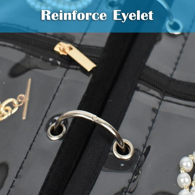 Travel Jewelry Organizer Case,Jewelry Bags Jewelry Storage Book Binder with Clear Zipper Velvet Pouch for Traveling,Earrings, Rings, Necklace, Bracelet (Inner Pages, 3 PCS) - Image 7