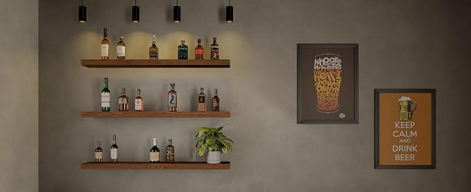 ROGMARS 36 Inches Long Walnut Floating Shelves,Rustic Solid Wood Farmhouse Wall Shelves with Invisible Brackets for Bathroom, Living Room, Bedroom, Kitchen Set of 3 - Image 8