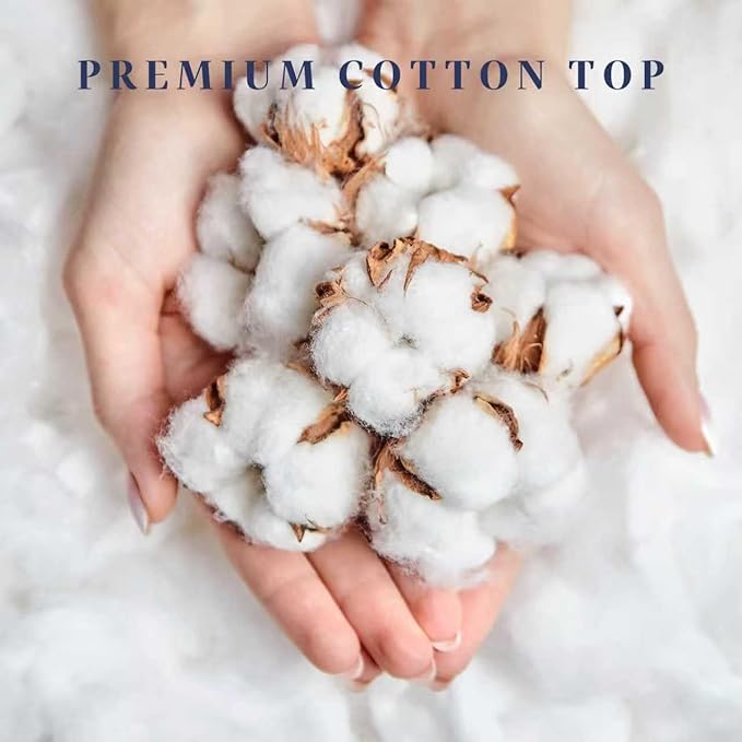 Premium Cal King Mattress Topper, Soft Cotton Quilted Pillow Top with 8-22" Unique Design Deep Pocket (72 x 84 Inches, White)