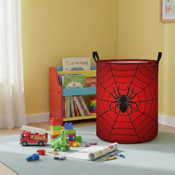 Baby Laundry Hamper kids laundry Basket Waterproof Laundry Bag for Bedroom Toy Clothes Organizer Room Décor(Spider Web) - Image 6