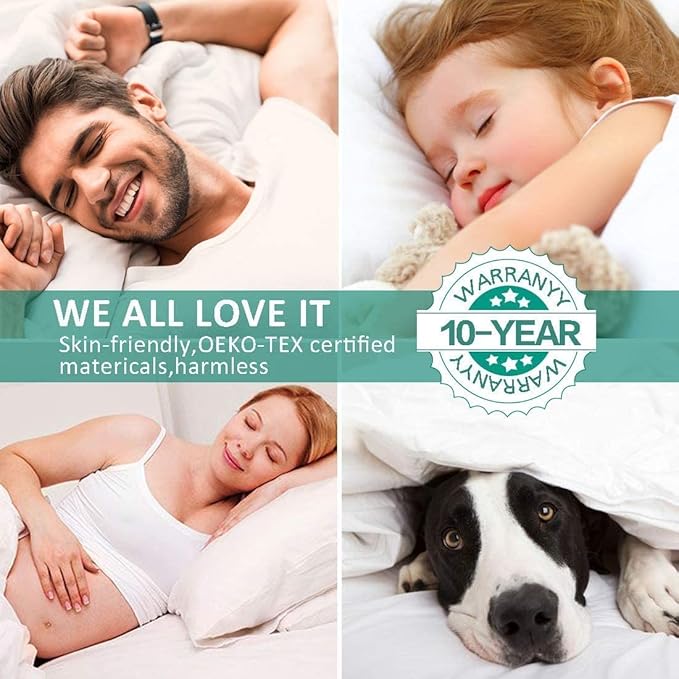 SOPAT Extra Thick Mattress Topper Full 400TC Cotton Pillow Top Breathable Mattress Pad Protector with 8-22" Deep Pocket Soft Down Alternative Fill Mattress Cover (54x75 Inches, White)