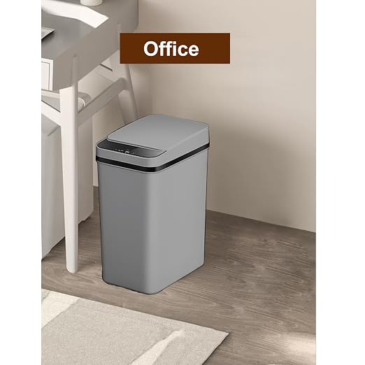 Yatmung 2.5 Gallon Motion Sensor Trash Can - Automatic Trash Can Touchless - Smart Trash Bin with Lid - Electric, Narrow, Plastic, Auto Open, Office, Bedroom, Bathroom - Small Garbage Can (Grey) - Image 7