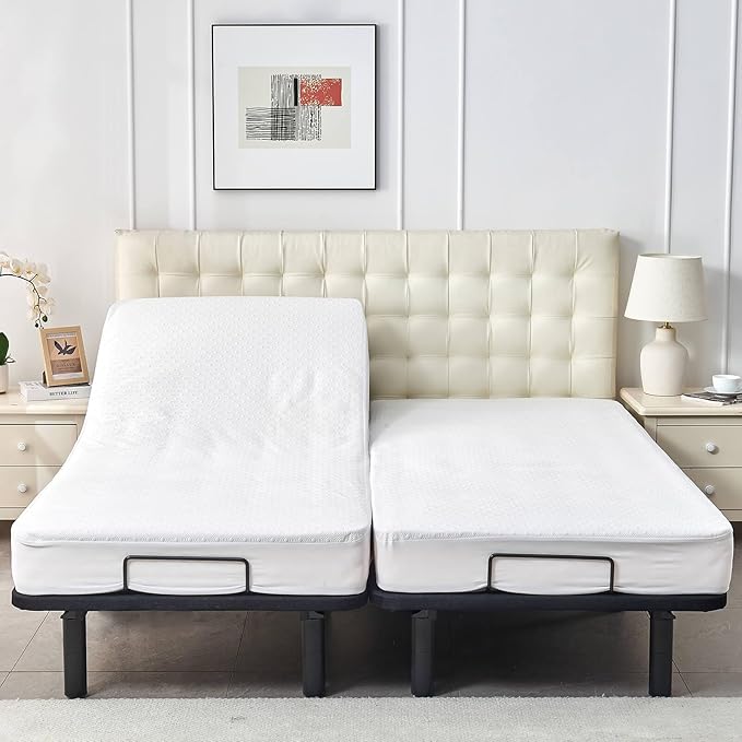 Cooler Bamboo Viscose Split California King Mattress Protector for Adjustable Beds Waterproof 2 Cali Twin XL 36x84 Soft Quiet Fitted Matress Cover Pad