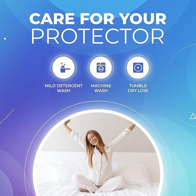 PlushDeluxe Queen Size Premium Mattress Encasement - Zippered Waterproof, Bedbug Proof Design, 6-Sided Protection - Hypoallergenic Cotton Terry Fabric 9-12" Depth