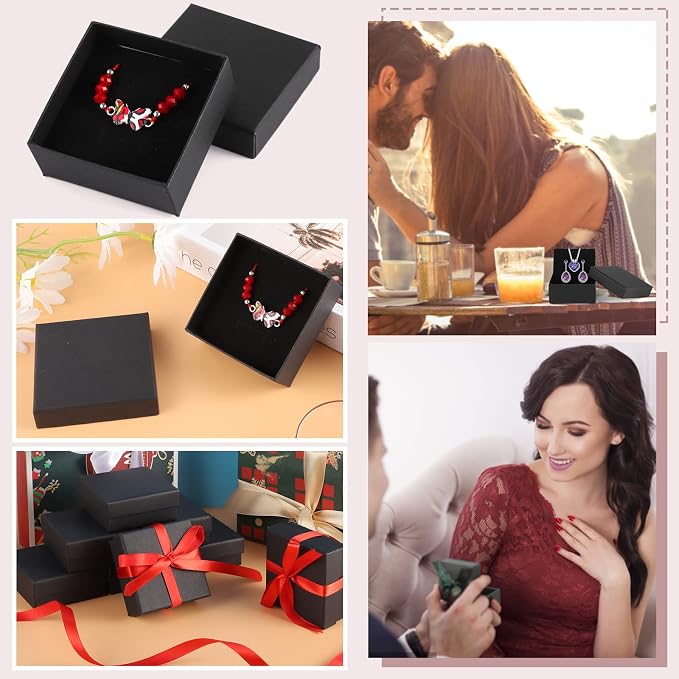 WSICSE 12pcs Jewelry Gift Boxes Small Gift Boxes for Necklace Ring Earring Jewelry Storage Box Cotton Filled Earring Boxes Gift Jewelry Organizer for Valentine's Day, Mother's Day - Image 7