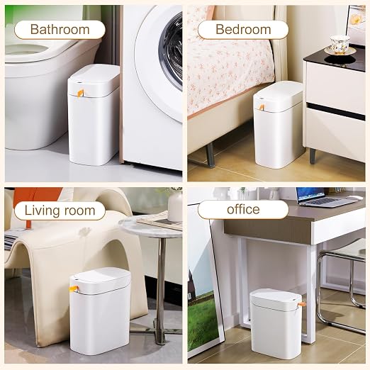 funest Smart Bathroom Trash Can with Lid- 3.5 Gallon Rechargeable Motion Sensor Trash Can,Waterproof Automatic Garbage Can with Automatic Suction Bag Feature,Waste Bin for Bedroom, Kitchen, Office - Image 8
