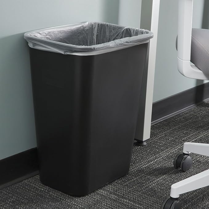 COASTWIDE Professional Indoor Trash Can Without Lid, Black Soft Molded Plastic, 10.25 Gallon - Image 4