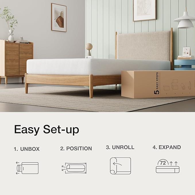 Novilla Twin Bed Mattress, 8 Inch Twin Size Mattress with Gel Memory Foam for Cooling Night Sleep, Pressure Relief & Comfort Sleep, CertiPUR-US Certified, White