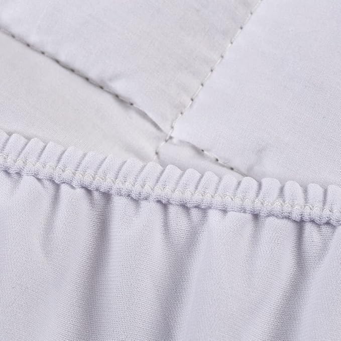 CirclesHome Cot Size Mattress Pad Pillow Top - 100% Cotton Top Ultra - Plush Down Alternative Mattress Protector - 200 Thread Count - Stretches from 14-16 inches for Snug Fit