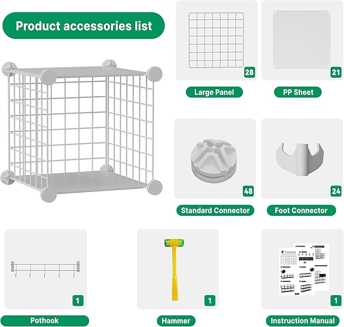 Wire Cube Storage Organizer, 12 Cubes Converted into 14 Cubes, Sturdy Metal Grids Storage Shelf Closet Shelving Units and Storage, Shelves for Bedroom LIvingroom Office - Image 6