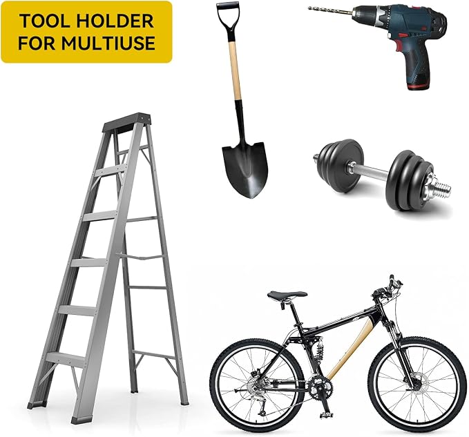 JNIHEEP Garage Organizer Trimmer Rack, Garden Power Tool Hanger Weed Whackers Holder Wall Mounted for Grass Trimmer, Hedge Trimmer, Garage Trimmer, Garden Tools,1 Pack - Image 7
