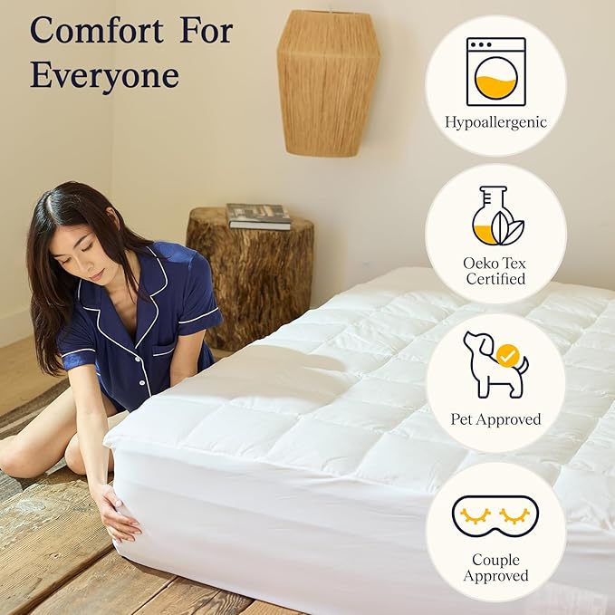 SLUMBER CLOUD Cooling Performance Mattress Pad - Twin - NASA-Technology, Temperature-Regulating Bedding, Designed for Hot Sleepers and Night Sweats