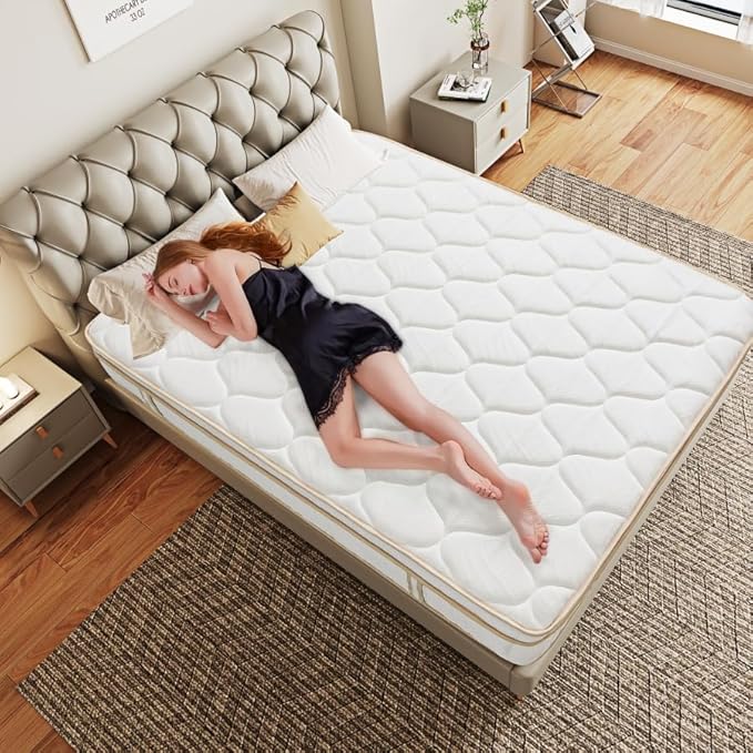 Queen Mattress 12 Inch Hybrid Mattress in a Box with Memory Foam and Pocket Springs for Pressure Relief, Medium Firm Queen Size Mattress, Motion Isolation, CertiPUR-US
