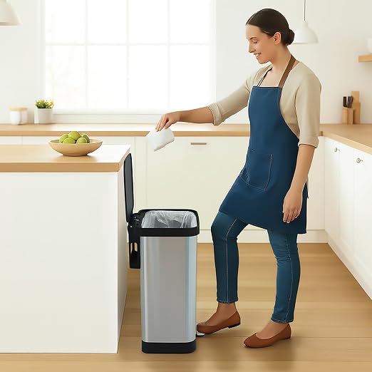 Glad GLD-74506 Stainless Steel Step Trash Can with Clorox Odor Protection | Large Metal Kitchen Garbage Bin with Soft Close Lid, Foot Pedal and Waste Bag Roll Holder, 13 Gallon, Stainless - Image 9