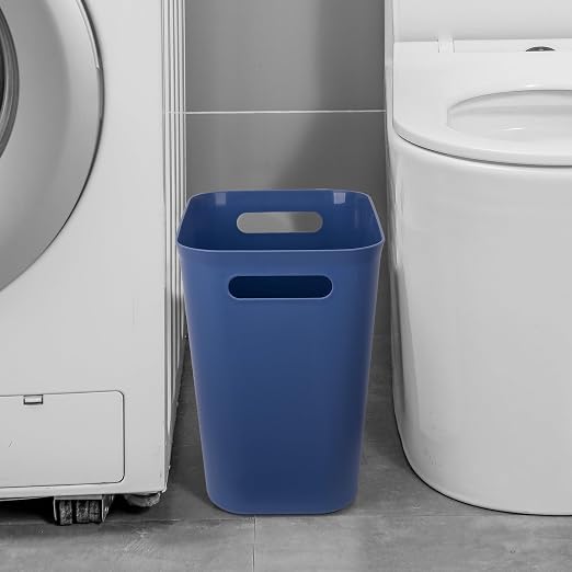 UUJOLY Plastic Small Trash Can Wastebasket, Garbage Container Basket for Bathrooms, Laundry Room, Kitchens, Offices, Kids Rooms, Dorms, 3.5 Gallon, Blue - Image 5