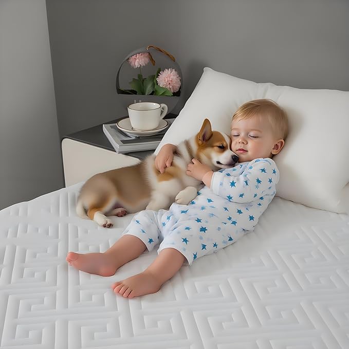 JOSOP Mattress Protector Queen Size-Quilted 325GSM,Waterproof Queen Mattress Pad,Fitted with 20" Deep Pocket Queen Mattress Protector,Soft,Noiseless,Washable Bed Mattress Cover for Home,Hotel,Bedroom