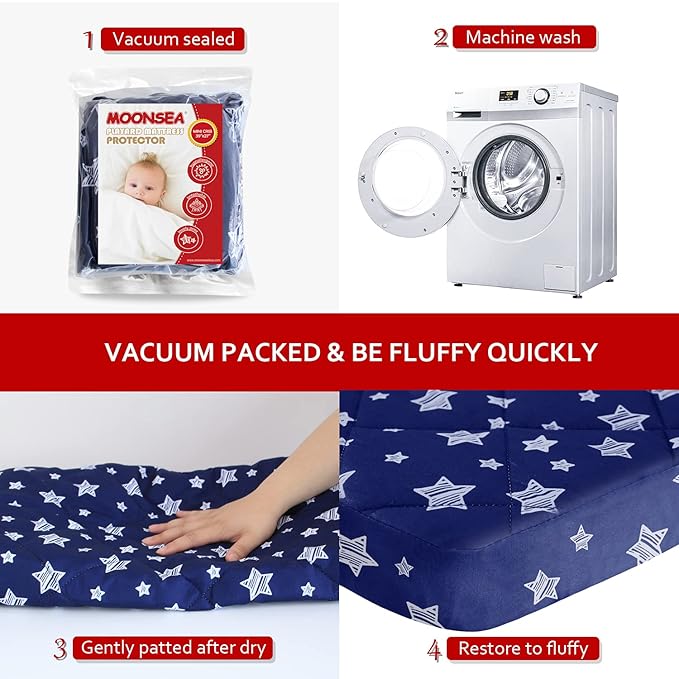 Pack and Play Sheets Fitted, Breathable Thick Playard Lovely Print Cover 39"×27"×5" Compatible with Graco Pack n Play, Navy Star