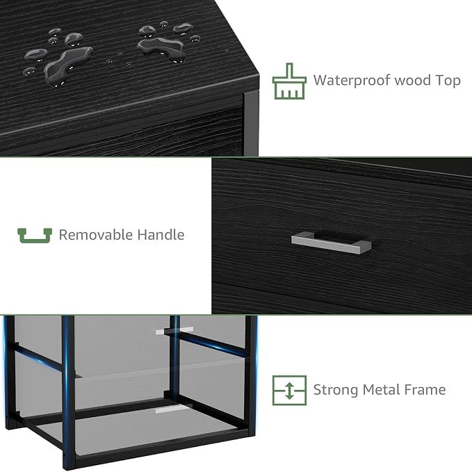 BOLUO Closet Drawers Black 3 Drawer Dresser for Closet Organizers and Storage Bedroom Dorm Modern - Image 8