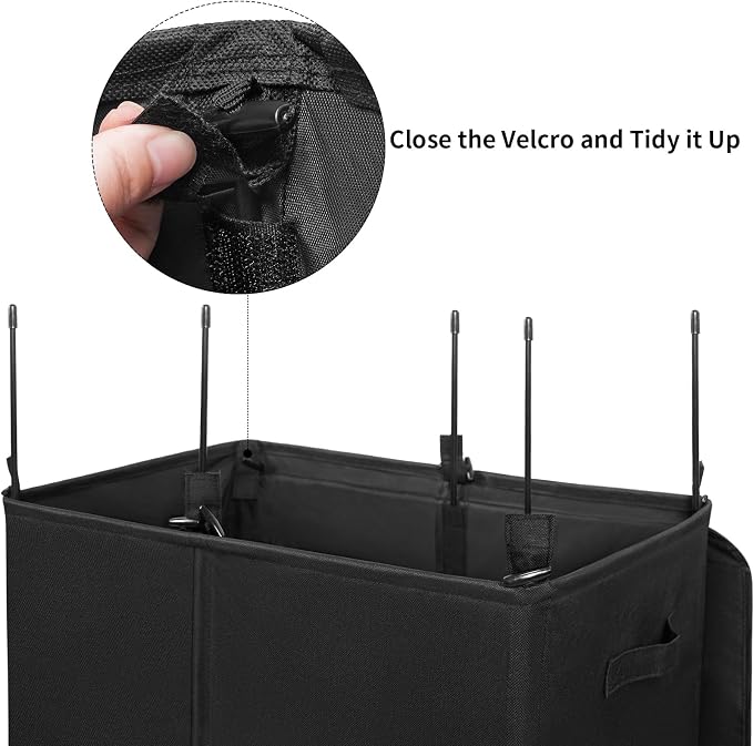 WOWLIVE 180L Double Laundry Hamper with Lid and Removable Laundry Bags, Large Dirty Clothes Hamper 2 section Collapsible Laundry Basket Dorm Room Storage for Bedroom, Bathroom, College,Black - Image 7
