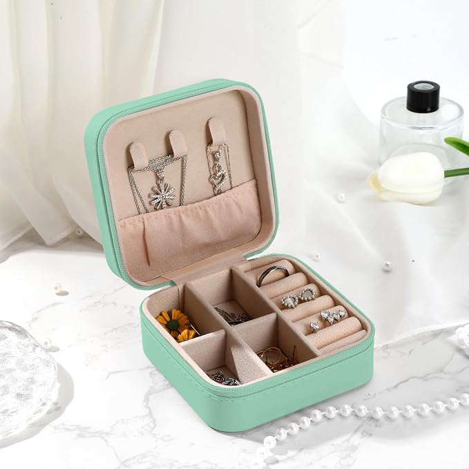 Ethnic Style Jewelry Box Organizer Small Travel Jewelry Case Jewellery Portable Storage Box Jewellery Case for Men Women Travel Gifts Ideas Great Gifts for Christmas Birthday Thanksgiving - Image 7