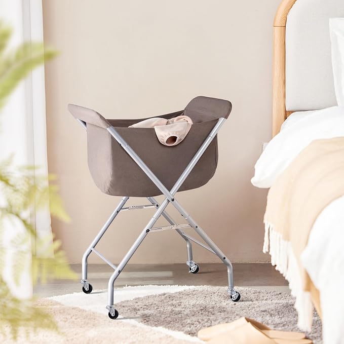 ELYKEN Laundry Cart with Wheels, 32”H Easy Rolling Laundry Hamper with Removable Liner Bag, Sturdy Metal Frame Clothes Basket with 4 Casters and 2 Brakes - Image 8