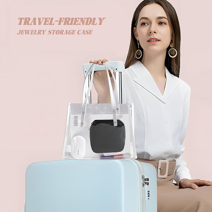 Travel Jewelry Case, Small Travel Jewelry Box with 6 Velvet Jewelry Bag Mini Pouch, Portable Travel Jewelry Organizer for Rings Earrings Necklaces, Beauty Gifts for Women Girls (Black) - Image 7