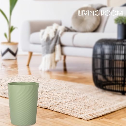 UUJOLY Plastic Small Trash Can Wastebasket, Garbage Container Basket for Bathrooms, Laundry Room, Kitchens, Offices, Kids Rooms, Dorms, 3.5 Gallon, Mint Green - Image 6