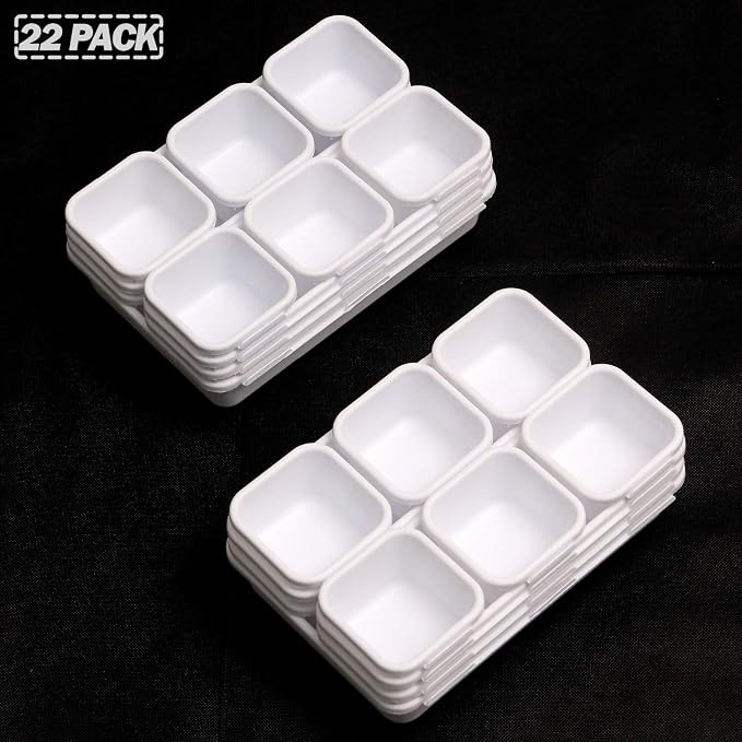 Set of 22 Interlocking Desk Drawer Organizer Tray Dividers Plastic Shallow Narrow Drawers Organizers Separators Storage Bins Container for Kitchen Bathroom Makeup Office Vanity Bedroom Dresser White - Image 7