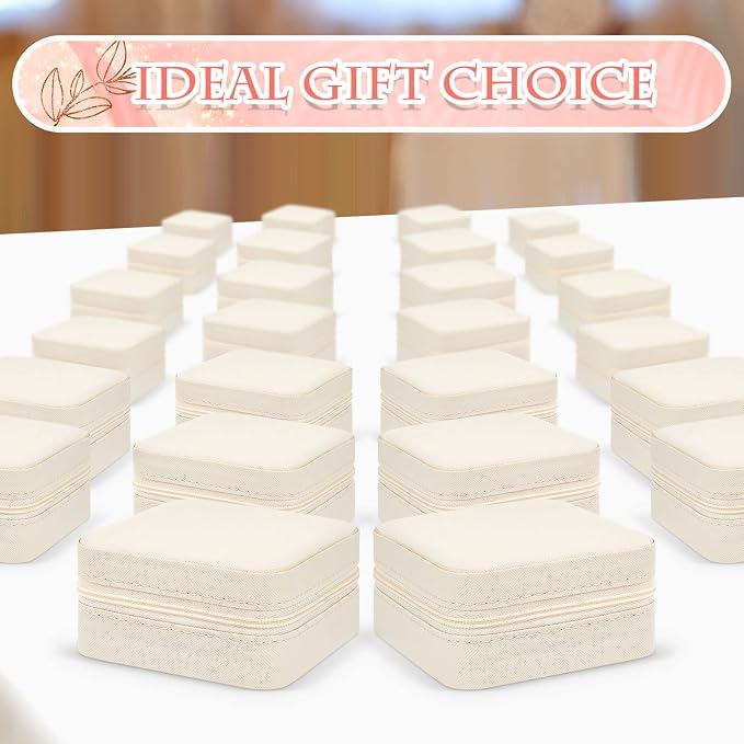 Taiyin Travel Jewelry Case, Bridesmaid Gifts Mini Jewelry Organizer, PU Leather Portable Earring Box for Women Girls - Image 7