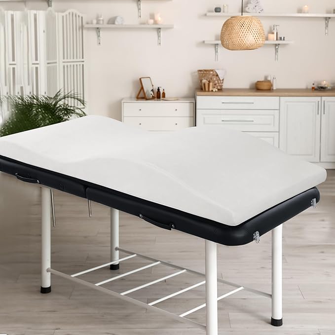 HOMBYS Ergonomic Curvy Foam Massage Bed Mattress Topper, 70" x 28", White