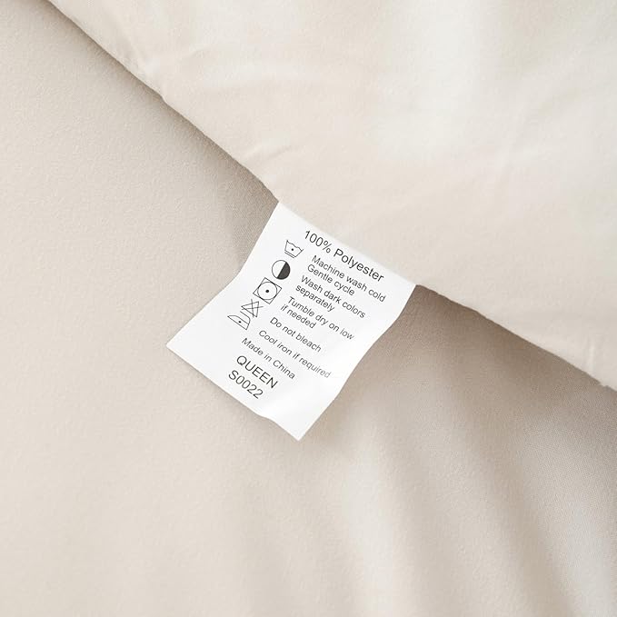 ROSGONIA Alaskan King Comforter 136x120, Beige, 1 Extra Large King Size Comforter Oversized & 2 Pillowcases, Lightweight Warm Bedding Set Quilt