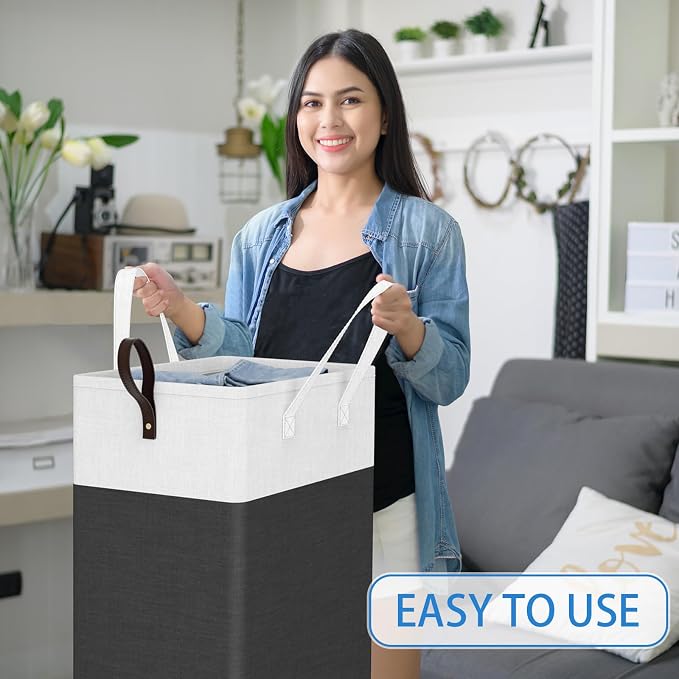 HomeHacks 75L Waterproof Rolling Laundry Hamper - Collapsible Clothes Basket with 4 Wheels for Bathroom, Laundry Room & Dorm, Easy-Clean PEVA Lining, Space-Saving Design(Gray) - Image 7